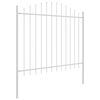 vidaXL Gartenzaun 4 pcs Wei&szlig; 170 x 190 cm Pulverbeschichteter Stahl