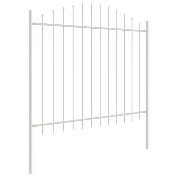 vidaXL Gartenzaun 4 pcs Wei&szlig; 170 x 190 cm Pulverbeschichteter Stahl