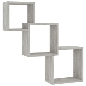 vidaXL W&uuml;rfel-Wandregale Betongrau 68x15x68 cm Holzwerkstoff