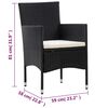 vidaXL 4-tlg. Garten-Lounge-Set mit Auflagen Poly Rattan Schwarz