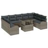 vidaXL Gartensofa-set 10 stk. Grau Poly Rattan