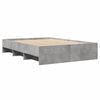 vidaXL Bettgestell Betongrau 135x190 cm Holzwerkstoff