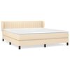 vidaXL Boxspringbett mit Matratze Creme 160x200 cm Stoff