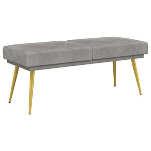 vidaXL Doppellagige Bank Hellgrau 120 x 45 x 46 cm Samt