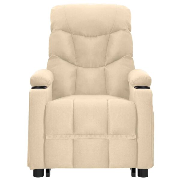 vidaXL Massagesessel mit Aufstehhilfe Creme Stoff