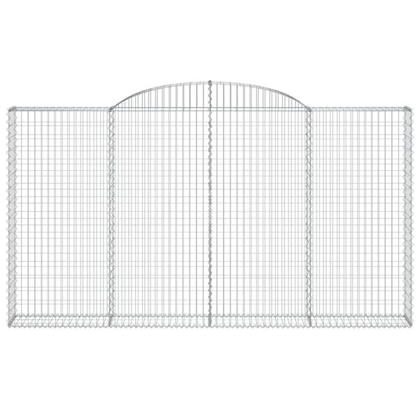 vidaXL Gabionen mit Hochbogen 12 Stk 300x30x160/180cm Verzinktes Eisen