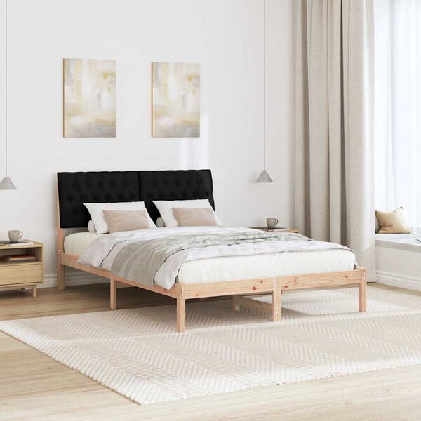 vidaXL Bettgestell mit gepolstertem Kopfteil Braun 150 x 200 cm