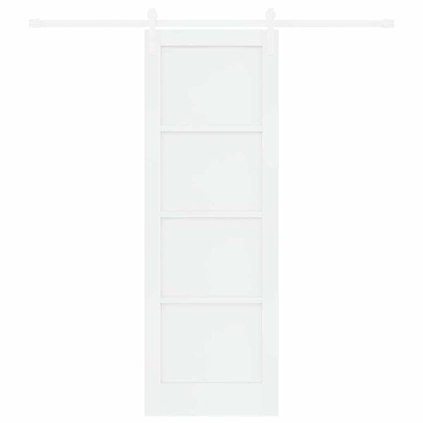 vidaXL Schiebet&uuml;r Wei&szlig; 73,5 x 211 cm Massives Kiefernholz