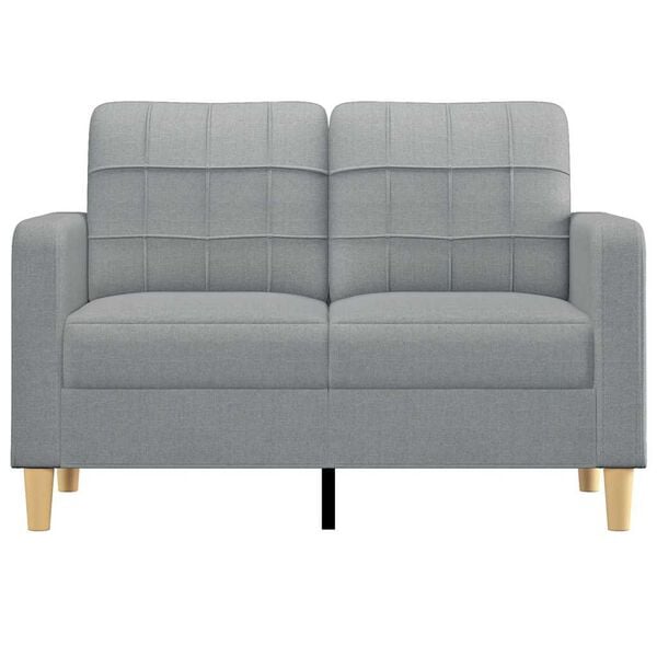 vidaXL 2-Sitzer-Sofa Hellgrau 120 cm Stoff