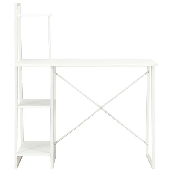 vidaXL Schreibtisch mit Regaleinheit Wei&szlig; 102&times;50&times;117 cm