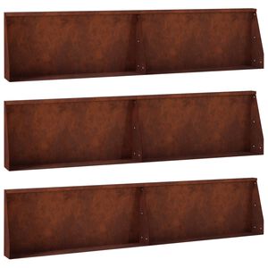 vidaXL St&uuml;tzmauer 6 stk. 100 x 12 x 30 cm Wetterfeststahl Rostoptik