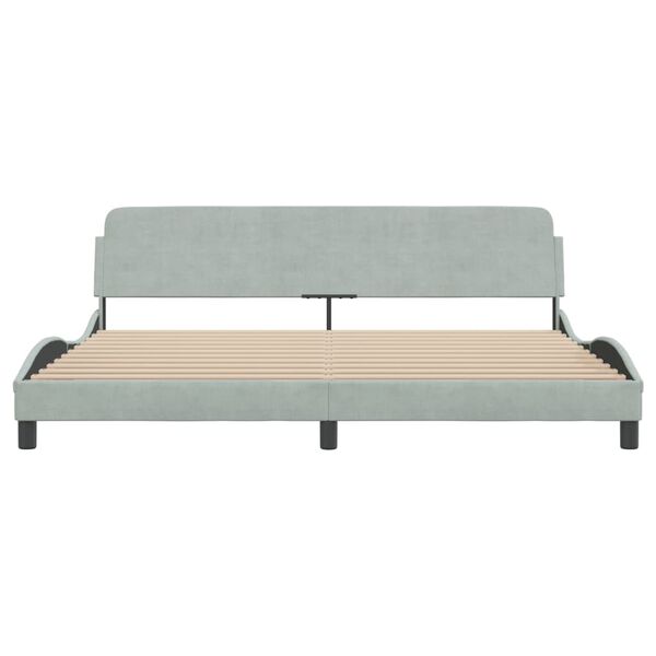 vidaXL Bettgestell "Dover" Hellgrau 200x200 cm Samt
