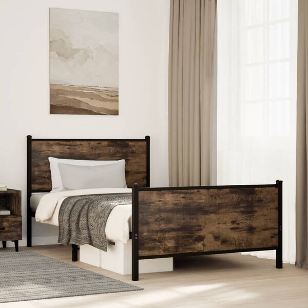 vidaXL Metallbett ohne Matratze R&auml;uchereiche 100x200 cm