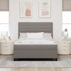 vidaXL Boxspringbett mit Matratze mit LED Taupe 140 x 190 cm Stoff