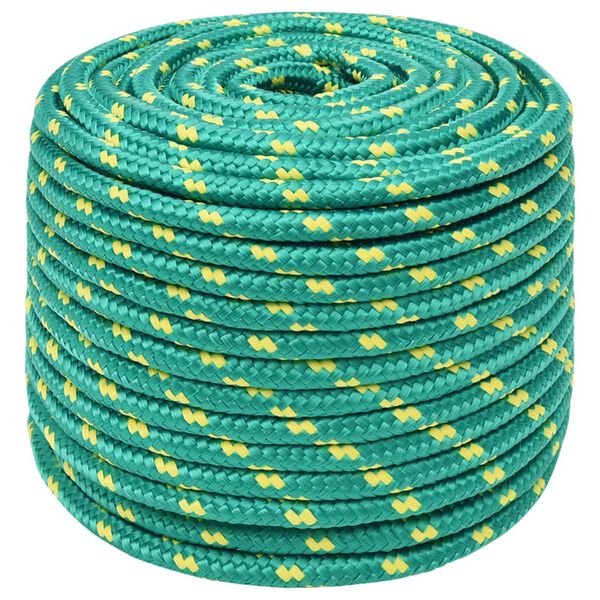 vidaXL Bootsseil Gr&uuml;n 14 mm 25 m Polypropylen