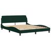 vidaXL Bett mit Matratze Dunkelgr&uuml;n 160x200 cm Samt