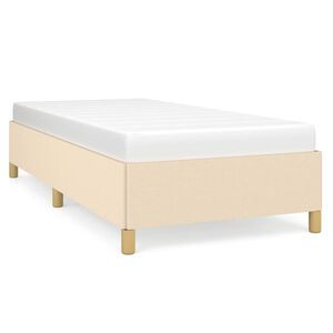 vidaXL Bettgestell ohne Matratze Creme 90x190 cm Stoff