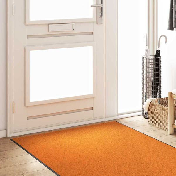 vidaXL Fu&szlig;matte Orange und Schwarz 120 x 350 cm Polyamid und PVC