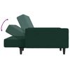 vidaXL Schlafsofa 2-Sitzer mit Fu&szlig;hocker Dunkelgr&uuml;n Samt