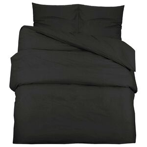 vidaXL Bettw&auml;sche-Set Schwarz 200x220 cm Baumwolle