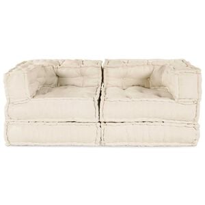 vidaXL Modulare Sofagarnitur 2 stk. Stoff Creme 140 x 70 x 56 cm