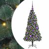 vidaXL K&uuml;nstlicher vorbeleuchteter Weihnachtsbaum mit Kugelset Gr&uuml;n