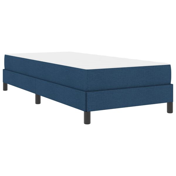 vidaXL Boxspringbett mit Matratze Blau 100 x 200 cm Stoff