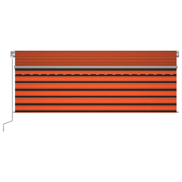vidaXL Markise Manuell Einziehbar mit Rollo & LED 4,5x3 m Orange Braun