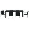 vidaXL Garten Essgruppe 7 pcs Schwarz und Grau PE-Rattan
