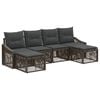 vidaXL Gartensofa-set 6 stk. Grau Poly-Rattan