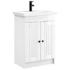 vidaXL Badezimmerm&ouml;bel-Set Hochglanz Wei&szlig; 56 x 37,5 x 81 cm