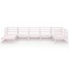 vidaXL 7-tlg. Garten-Lounge-Set Wei&szlig; Massivholz Kiefer