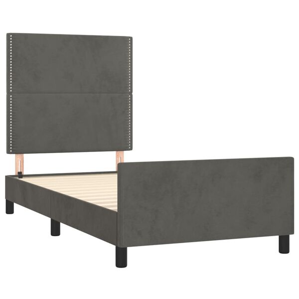vidaXL Bettgestell ohne Matratze Dunkelgrau 100x200 cm Samt