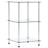 vidaXL Regal mit 3 Ablagen Transparent 40x40x67 cm Hartglas