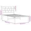 vidaXL Metallbett ohne Matratze mit Kopfteil Wei&szlig; 75x190 cm