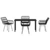 vidaXL Garten Essgruppe 5 pcs Schwarz Pulverbeschichteter Stahl