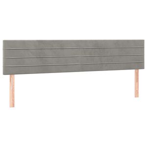 vidaXL Kopfteile Hellgrau 180x5x78/88 cm Samt