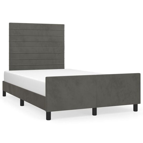 vidaXL Bettgestell ohne Matratze Dunkelgrau 120x190 cm Samt