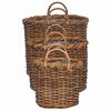 vidaXL Blumentopfkorb mit Speicher 3 pcs Braun Kubu Rattan
