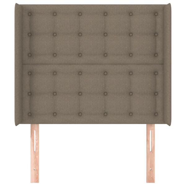 vidaXL Kopfteil mit Ohren Taupe 103x16x118/128 cm Stoff