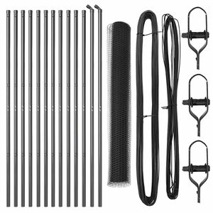 vidaXL Bodenmontierter Sechseckzaun 25 x 1,4 m PVC-beschichteter Stahl