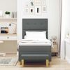 vidaXL Boxspringbett mit Matratze Dunkelgrau 90 x 190 cm Stoff