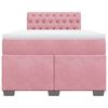 vidaXL Boxspringbett mit Matratze Rosa 120x190 cm Samt