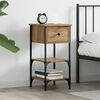 vidaXL Nachttisch Braun 33,5 x 36 x 70 cm Massives upgecyceltes Holz