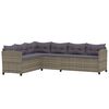 vidaXL 7-tlg. Garten-Lounge-Set mit Kissen Poly Rattan Grau