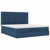 vidaXL Ottoman-Bett mit Matratze Blau 180x200 cm Stoff