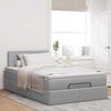 vidaXL Ottoman-Bett mit Matratze & LEDs Hellgrau 120x190 cm Stoff