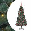 vidaXL K&uuml;nstlicher vorbeleuchteter Weihnachtsbaum mit Kugelset Gr&uuml;n