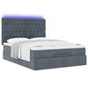 vidaXL Ottoman-Bett mit Matratzen & LEDs Dunkelgrau 140x200 cm Samt