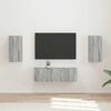 vidaXL TV-Wandregal-Set Wandmontiert 4 pcs Graues Sonoma Holzwerkstoff
